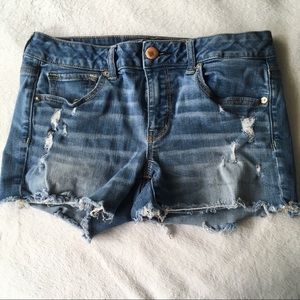 American Eagle Super Stretch Denim Ripped Shorts